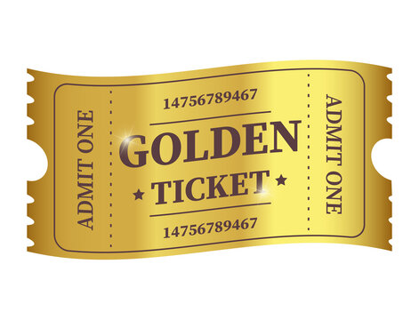 Realistic Golden ticket. Admit one