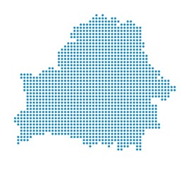 Fototapeta na wymiar Outline map of Belarus from dots