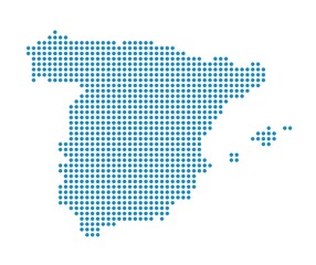Fototapeta premium Outline map of Spain from dots