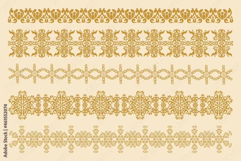 Aufkleber five decorative frames for decoration. vector damask ornaments. vector design element. computer grap