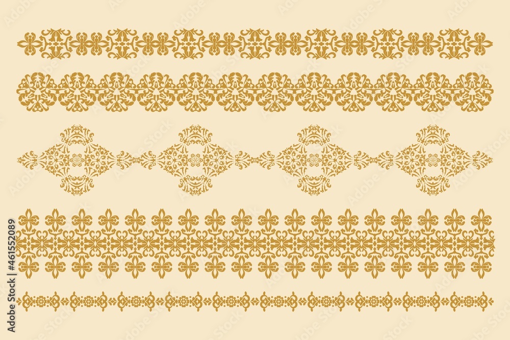 Aufkleber vector decorative ornaments. set of horizontal patterns. vector design element. computer graphics.