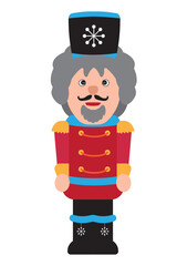 Illustration of the Nutcracker in a formal Suit, Christmas Toy Vector