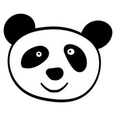 Bamboo Panda Bear smiles, Doodle animal head