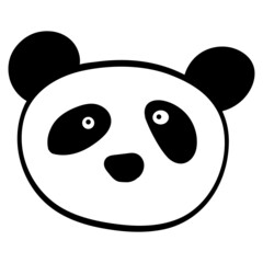 Cute Panda, Kawaii illustration for children, Doodle animal head
