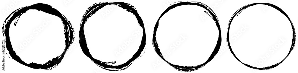 Poster Grungy textured circle element, shape. Circular grunge shape