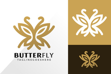 Fototapeta na wymiar Butterfly Elegant Logo Vector Design, Creative Logos Designs Concept for Template