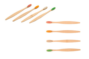 Bamboo toothbrush isolated on a white background.