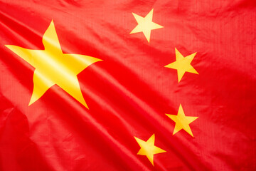 China flag waving as a background.