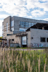 Fototapeta na wymiar abandoned factory building in Riga, Latvia