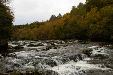 River cascades in autumn PL