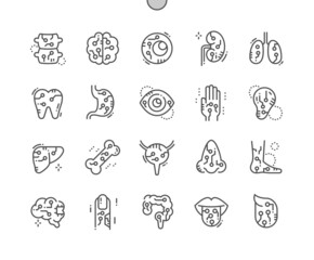 Artificial organ. Science, prosthesis, surgery, engineering, implant. Part of body. Health care, medical and medicine. Pixel Perfect Vector Thin Line Icons. Simple Minimal Pictogram