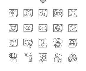 X Ray. Doctor. Health care, medical and medicine. Diagnostic and treatment. Pixel Perfect Vector Thin Line Icons. Simple Minimal Pictogram