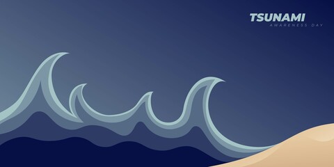 Obraz na płótnie Canvas Vector illustration of Tsunami design. World Tsunami Awareness Day.