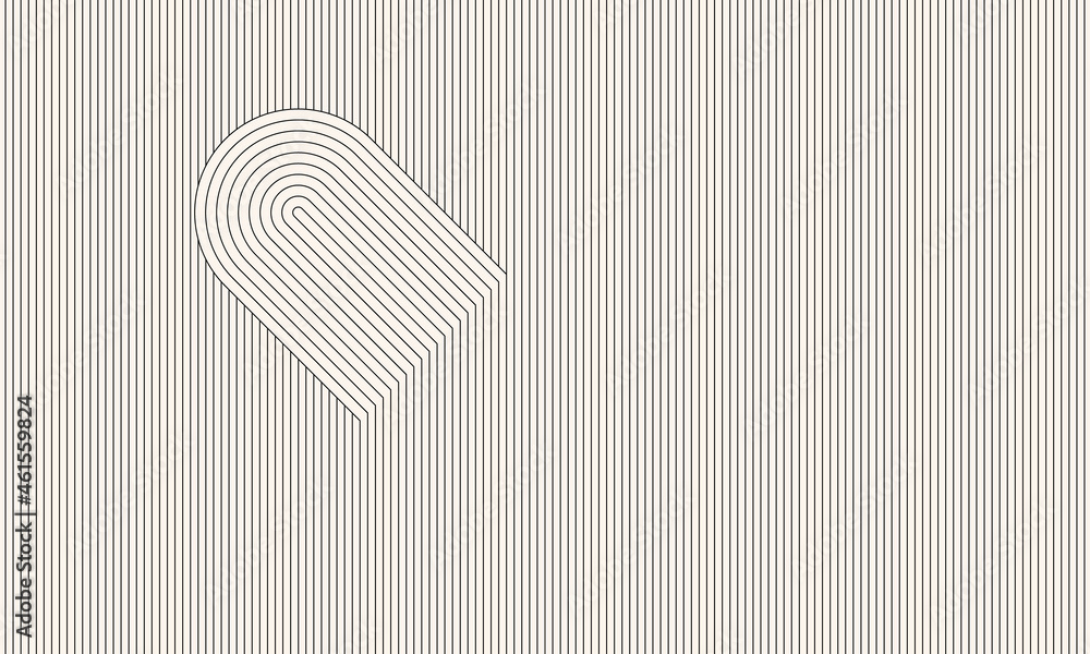 Poster abstract black and white background with lines. art optical illusion with parallel lines and waves.