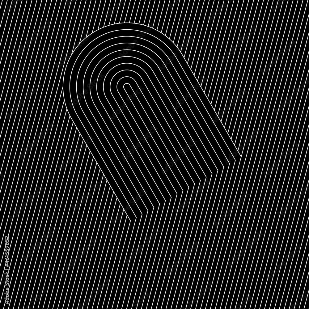Poster abstract black and white background with lines. art optical illusion with parallel lines and waves.