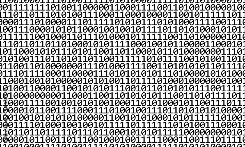 Poster Abstract digital seamless background with zero and one numbers.