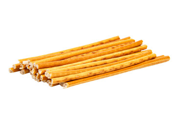 Tasty baked bread sticks isolated on the white background