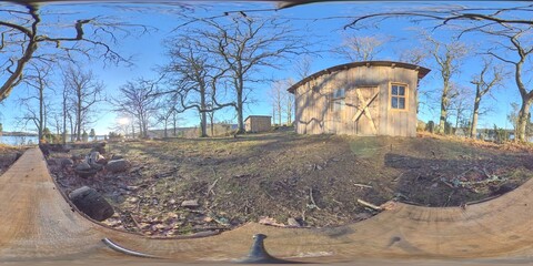 360 VR - Off Grid Shed Closed for the Season, Rural Landscape
