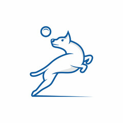 Active and agile dog jumping and will catch the ball