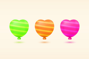 Realistic cute colorful balloons vector illustration