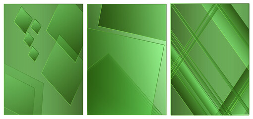 Green Set of Four Banners
