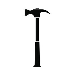 Hammer icon. Vector illustration. Black hammer icon in flat design