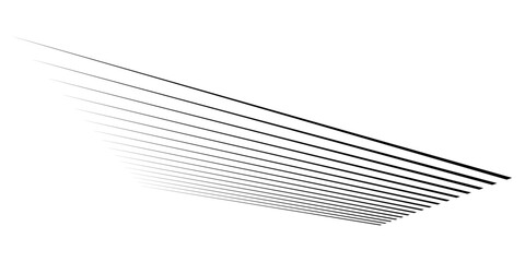 3D straight, parallel dynamic irregular lines, stripes element. Action, burst, speed comic effect lines - 461562299