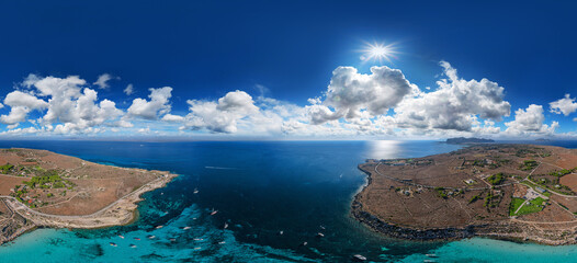 the island of vavignana italy sicily 360° airpano