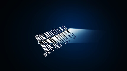 barcode for goods on a blue background. illustration