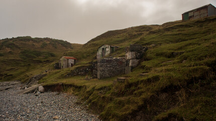 old fishing huts