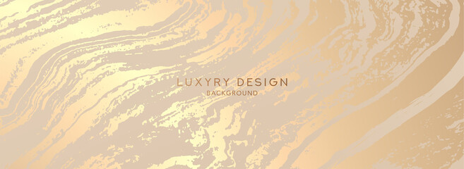 Premium background design (banner) with abstract marble pattern in gold color. Luxury  vector template for formal invite, voucher, prestigious gift certificate