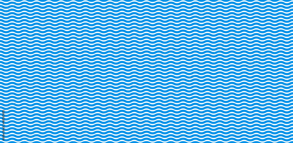 Wall mural wave pattern seamless abstract background. stripes wave pattern white and blue colors for summer vec