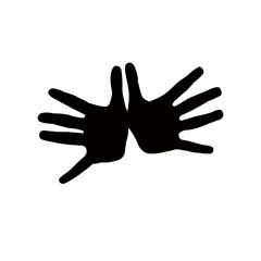 a pair hands silhouette vector