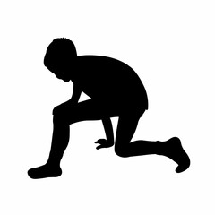 a boy body silhouette vector