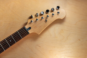 Electric guitar on wood