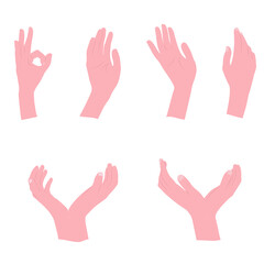 A set of graceful female hands in a variety of poses