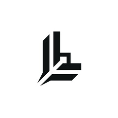 Initials LL Arrow Design Concept Skyrockets Up, Signs of Growth Symbols, Simple Icon Style Abstract Minimalist