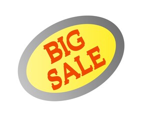 Big sale word button with modern design. Big sale logo.
