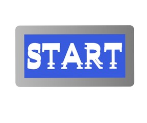 Start logo. start word vector. The word button starts with a modern design.