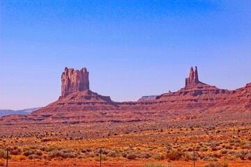 Jagged Rock Outcroppings In Monument Valley, Utah