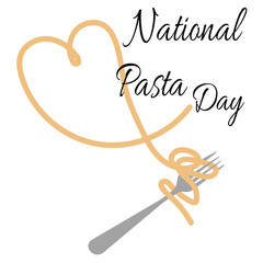 National Pasta Day, idea for poster, banner, flyer or menu decoration