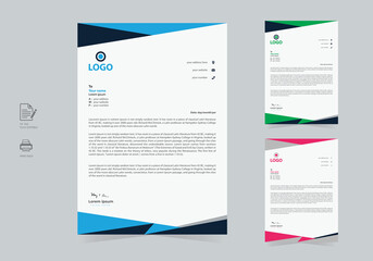 Business Style Letterhead Concept Design Template. Professional Business Letterhead Design