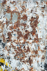 Rusty metal. Rusty shabby metal surface. Rust background. Old bulletin board.