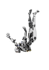 droid soldier is flying down in action