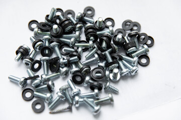 There are many different screws and washers.