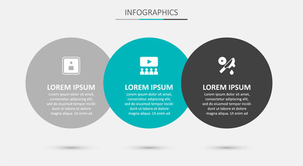 Set Cinema auditorium with screen, Play Video and Thriller movie. Business infographic template. Vector