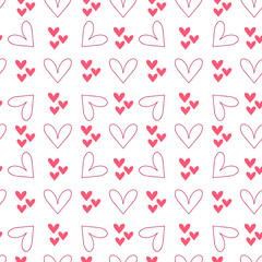 Cute pattern of Happy Mother's Day elements and text on a white background for textile designs or gift paper and bags