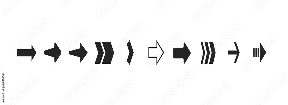 Poster Vector arrows set. Arrow icons. Arrow sign. Vector graphic