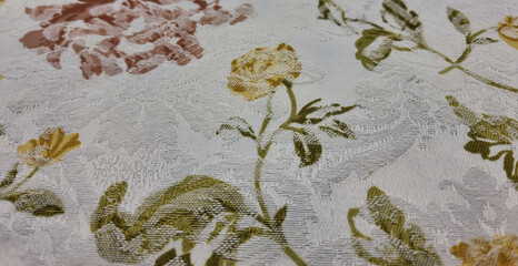 Fabric of Flowers and Roses Vintage Background
