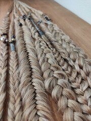 african braids with kanekalon at close range